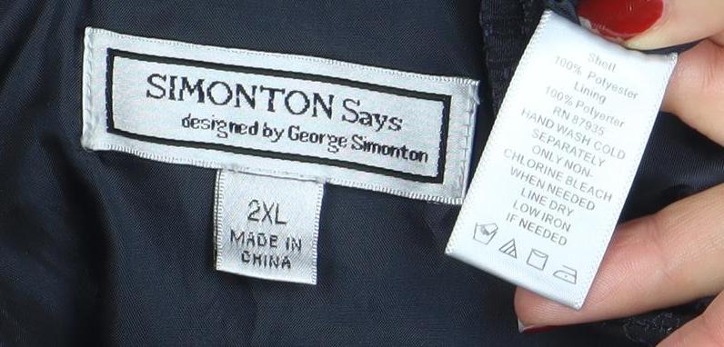 Womens UK Size 2XL Simonton Says Black Basic Jacket