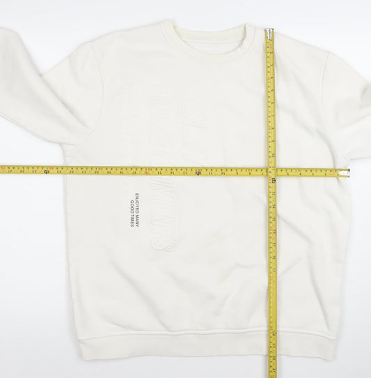 Womens UK Size L Pull & Bear Ivory Pullover Sweatshirt