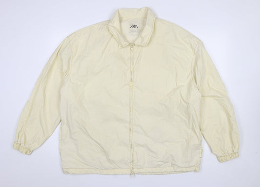 Mens UK Size L Zara Ivory Basic Jacket