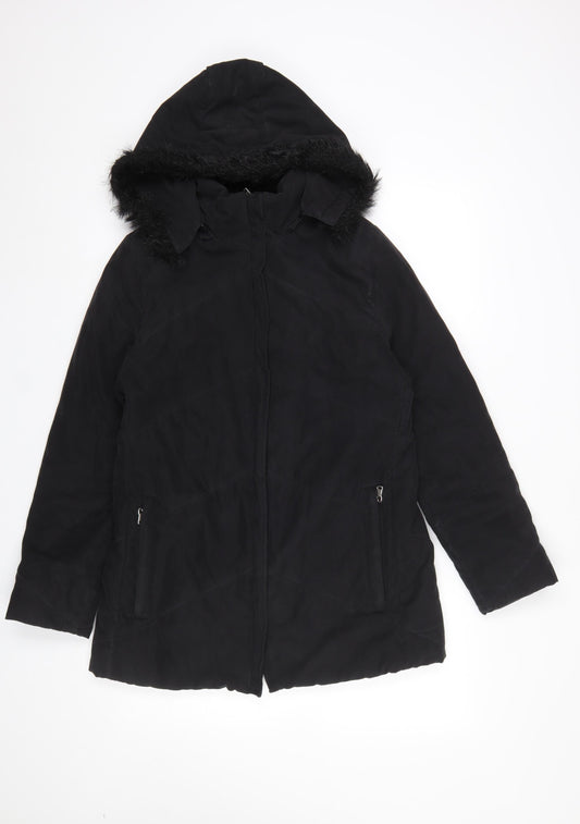 Womens UK Size 10 Berkertex Black Parka Coat