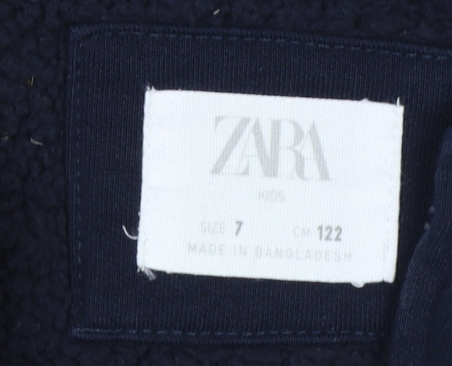 Boys UK Size 7 Years Zara Blue Full Zip Hoodie