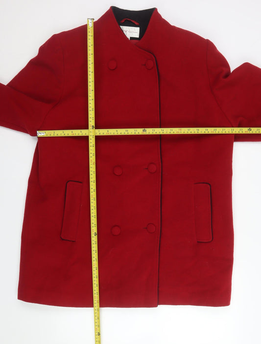Womens UK Size 18 EWM Pure Classics Red Pea Coat