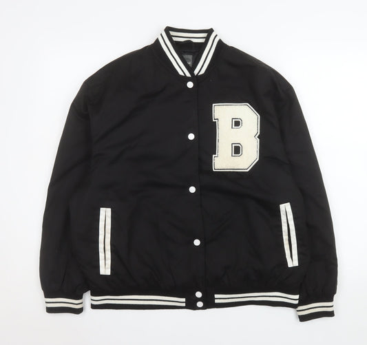 Womens UK Size XS Primark Black Varsity Jacket