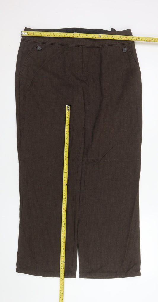 Marks and Spencer Men's Brown Straight Leg Trousers Size M