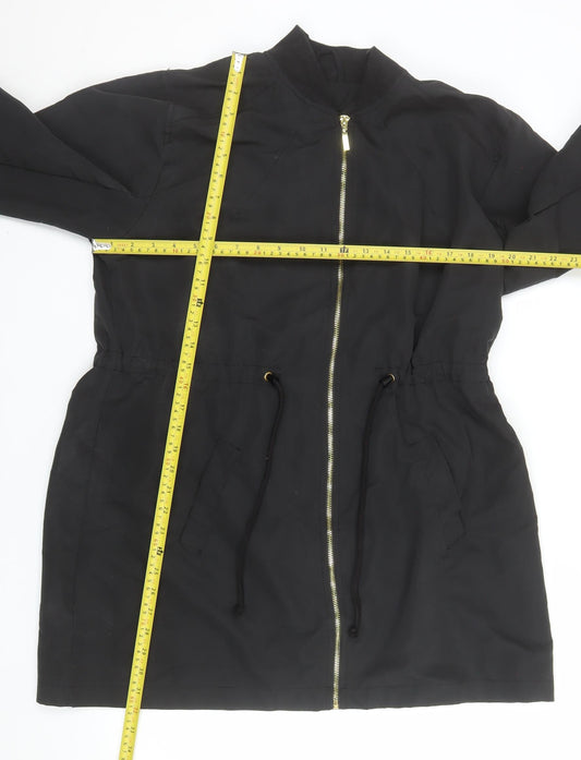 Womens UK Size M Boohoo Black Parka Coat