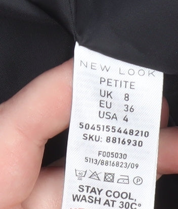 Womens UK Size 8 New Look Petites Black Blazer
