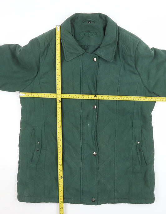 Womens UK Size 14 Finesse Green Quilted Coat