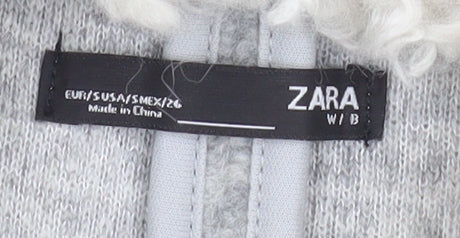 Womens UK Size S Zara Grey Overcoat