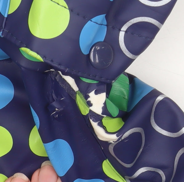 Additional view of LEGO boys’ blue polka dot waterproof hooded rain coat 9 years