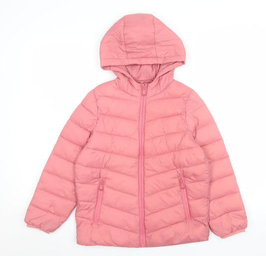 Girls UK Size 8-9 Years Marks and Spencer Pink Puffer Jacket