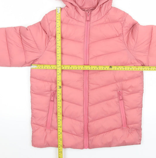 Girls UK Size 8-9 Years Marks and Spencer Pink Puffer Jacket