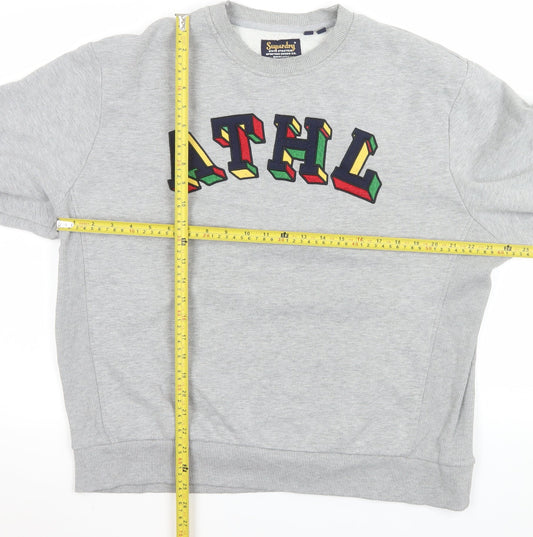 Womens UK Size 14 Superdry Grey Pullover Sweatshirt