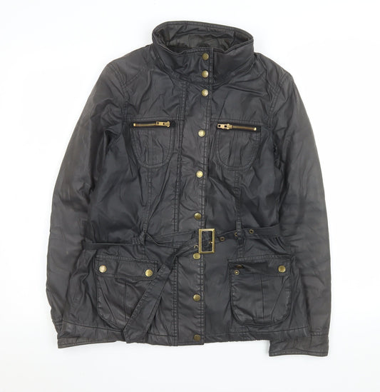 Womens UK Size M Oasis Black Parka Coat