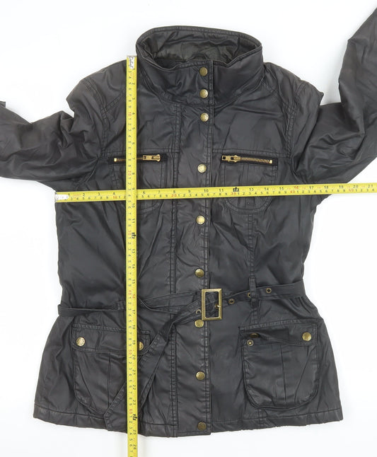 Womens UK Size M Oasis Black Parka Coat