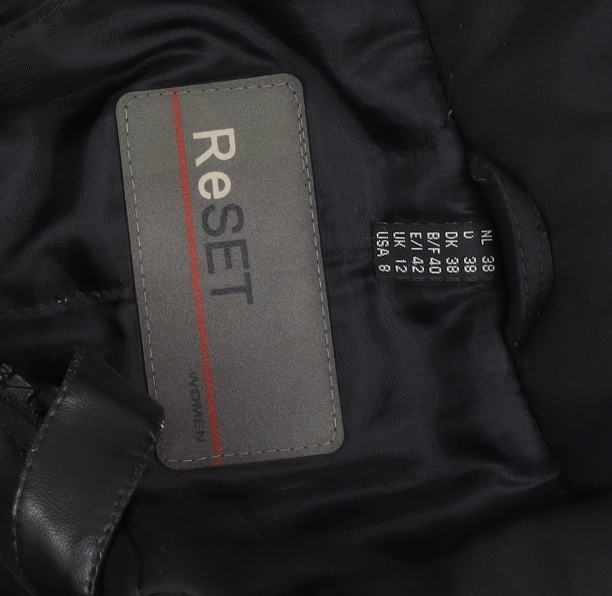 Womens UK Size 12 ReSET Black Rain Coat