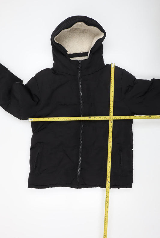 SoulCal & Co Men's Black Puffer Hooded Winter Jacket Size S