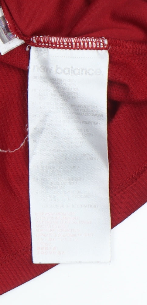 Additional view of New Balance boys’ red football jersey short sleeve athletic t-shirt, size M