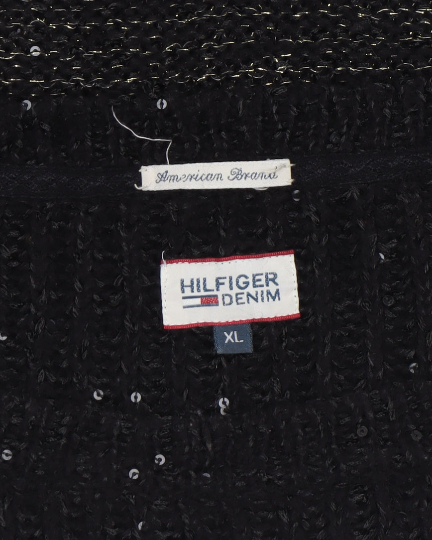 Womens UK Size XL Hilfiger Denim Black Pullover Jumper