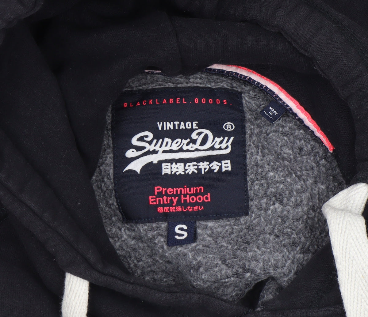 Womens UK Size S Superdry Black Pullover Hoodie