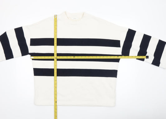 Womens UK Size S RESERVED White Pullover Sweatshirt