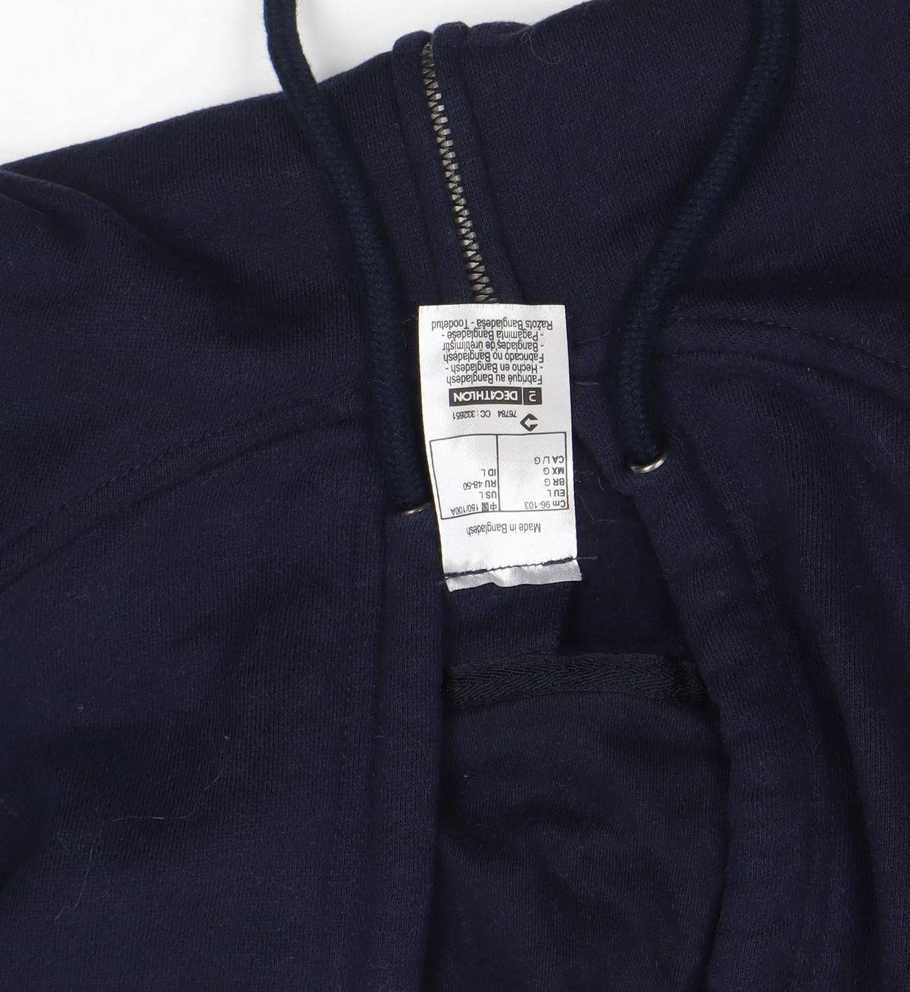 Mens UK Size S DECATHLON Blue Full Zip Hoodie