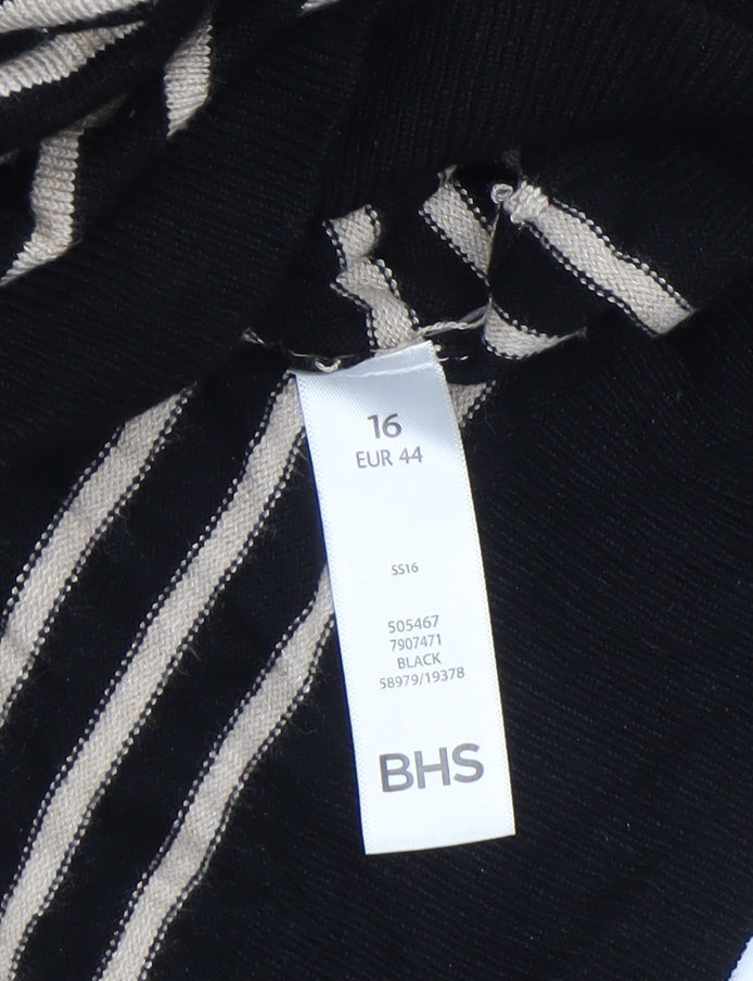 Womens UK Size 16 BHS Black Pullover Jumper