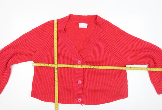 Womens UK Size S ASOS DESIGN Red Cardigan Jumper