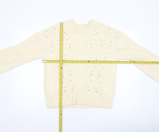 Womens UK Size S Marks and Spencer Ivory Pullover Jumper
