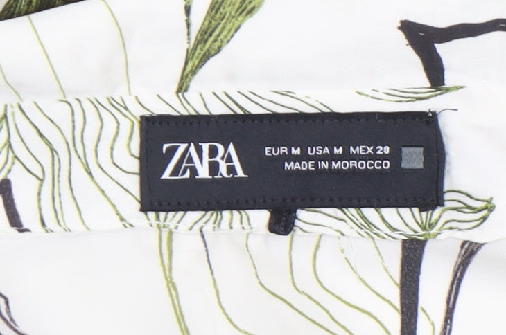 Womens UK Size 12 Zara White Basic Button-Up
