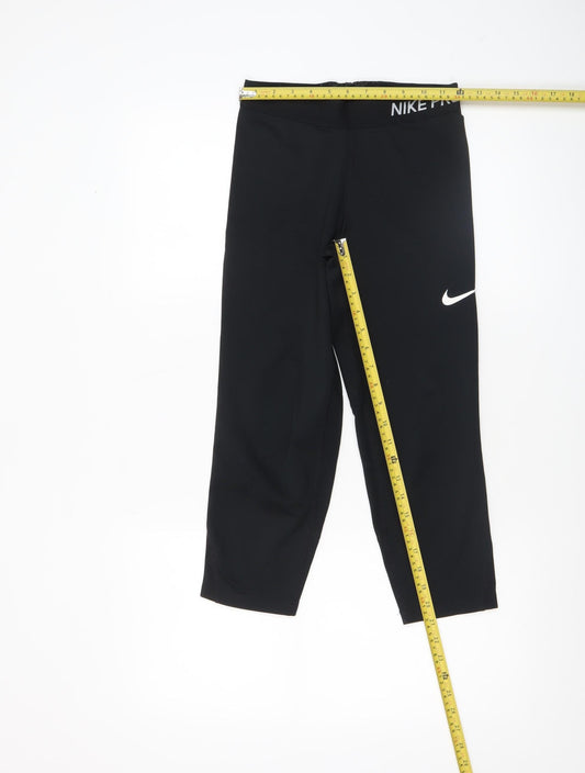 Womens UK Size XL Nike Athletic Fit Capri Black Leggings