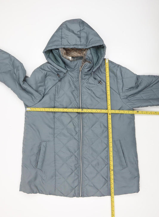 Womens UK Size L ANNE DE LANCAY Grey Puffer Jacket