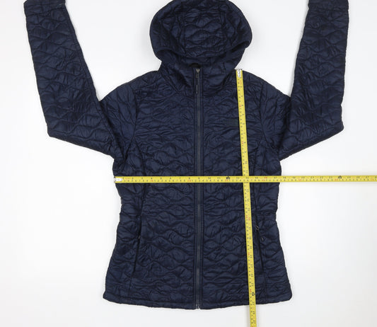 Womens UK Size M The North Face Blue Quilted Coat