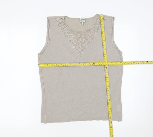Womens UK Size 14 Armani Collezioni Beige Vest Jumper