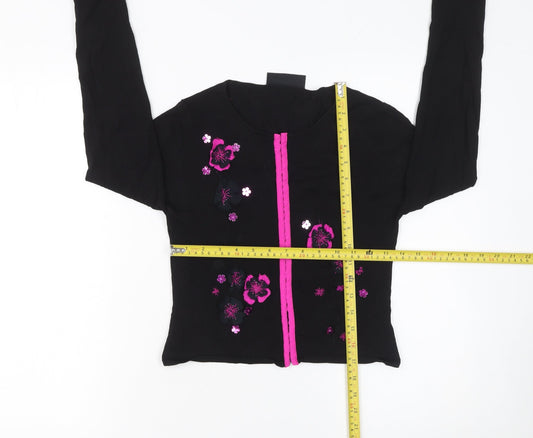 Womens UK Size S Karen Millen Black Cropped Blouse