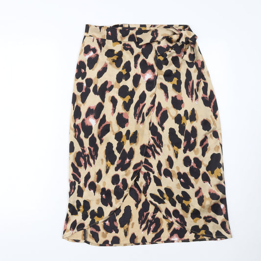 Womens UK Size 8 Boohoo Wrap Satin Skirt