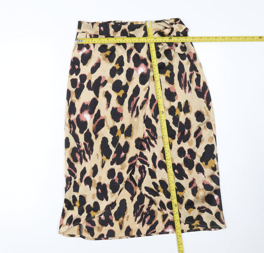 Womens UK Size 8 Boohoo Wrap Satin Skirt