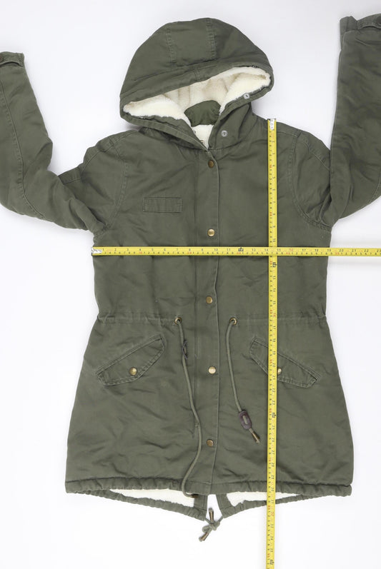 Womens UK Size S Barone Firenze Green Parka Coat