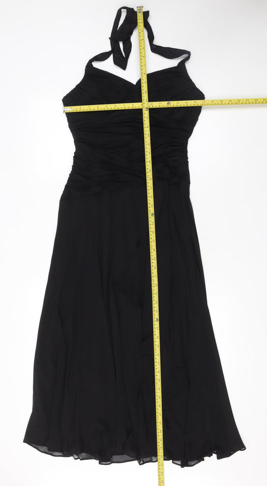 Sangria Women’s Black Size 14 Fit & Flare Chiffon Halter Dress