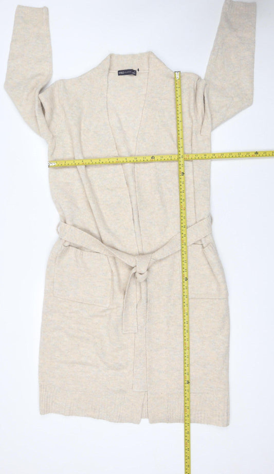 Womens UK Size XS Marks and Spencer Beige Cardigan Jumper
