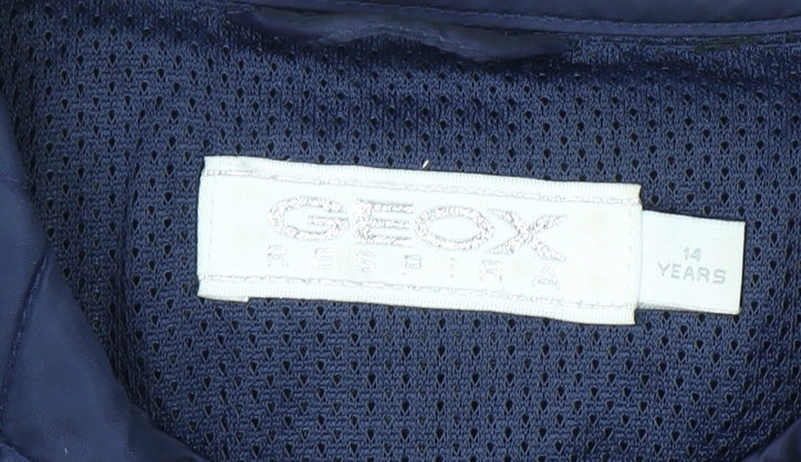 Girls UK Size 14 Years Geox Blue Quilted Coat