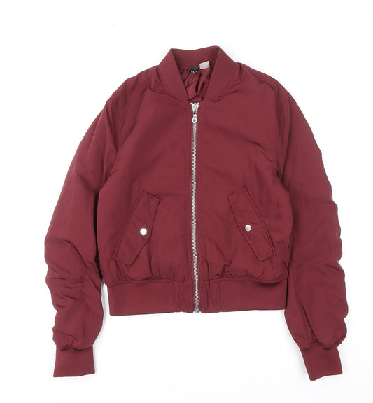 Womens UK Size 8 Divided Red Bomber Jacket