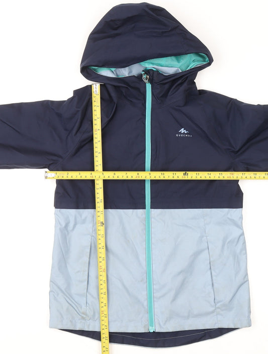 Boys UK Size 10-11 Years Quechua Blue Rain Coat