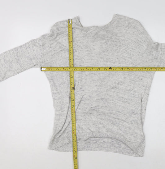 Womens UK Size 12 NEXT Grey Wrap Jumper