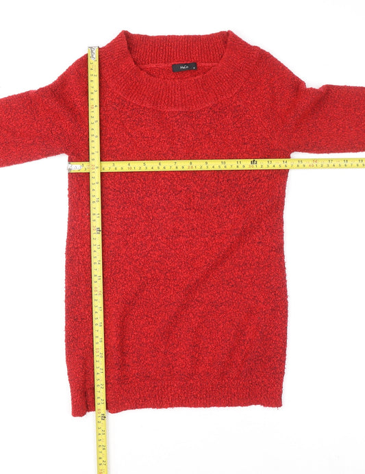 Womens UK Size 8 M&Co Red Pullover Jumper