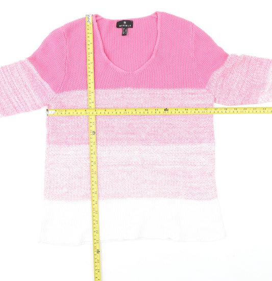 Womens UK Size 10 Marble Pink Pullover Jumper