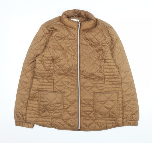 Womens UK Size 14 NEXT Brown Quilted Coat