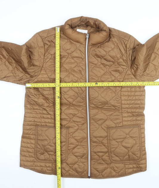 Womens UK Size 14 NEXT Brown Quilted Coat