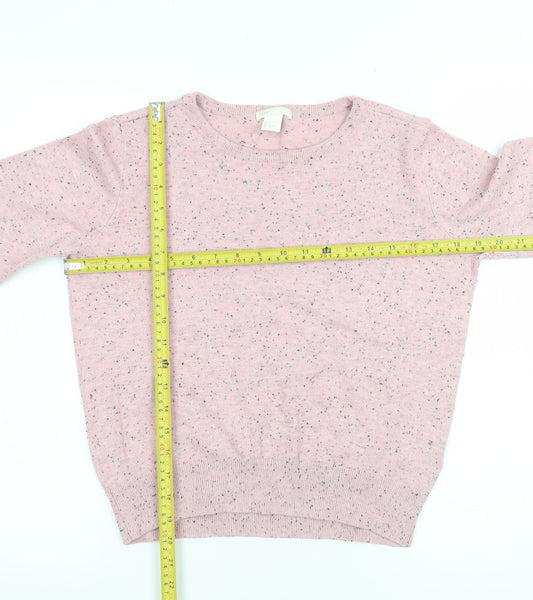 Womens UK Size 8 Basic Pink Pullover Jumper