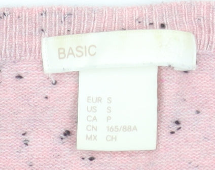 Womens UK Size 8 Basic Pink Pullover Jumper