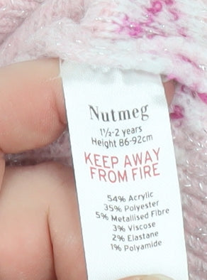 Nutmeg Girls Pink Peppa Pig Fair Isle Knit Jumper 18-24 Months Pullover